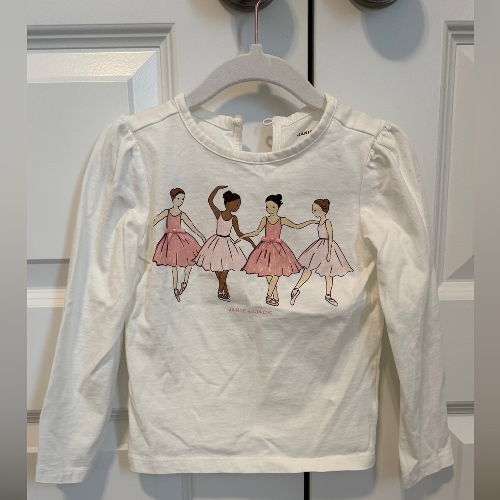 Janie and Jack Ballerina Ballet Long Sleeve Shirt 3T